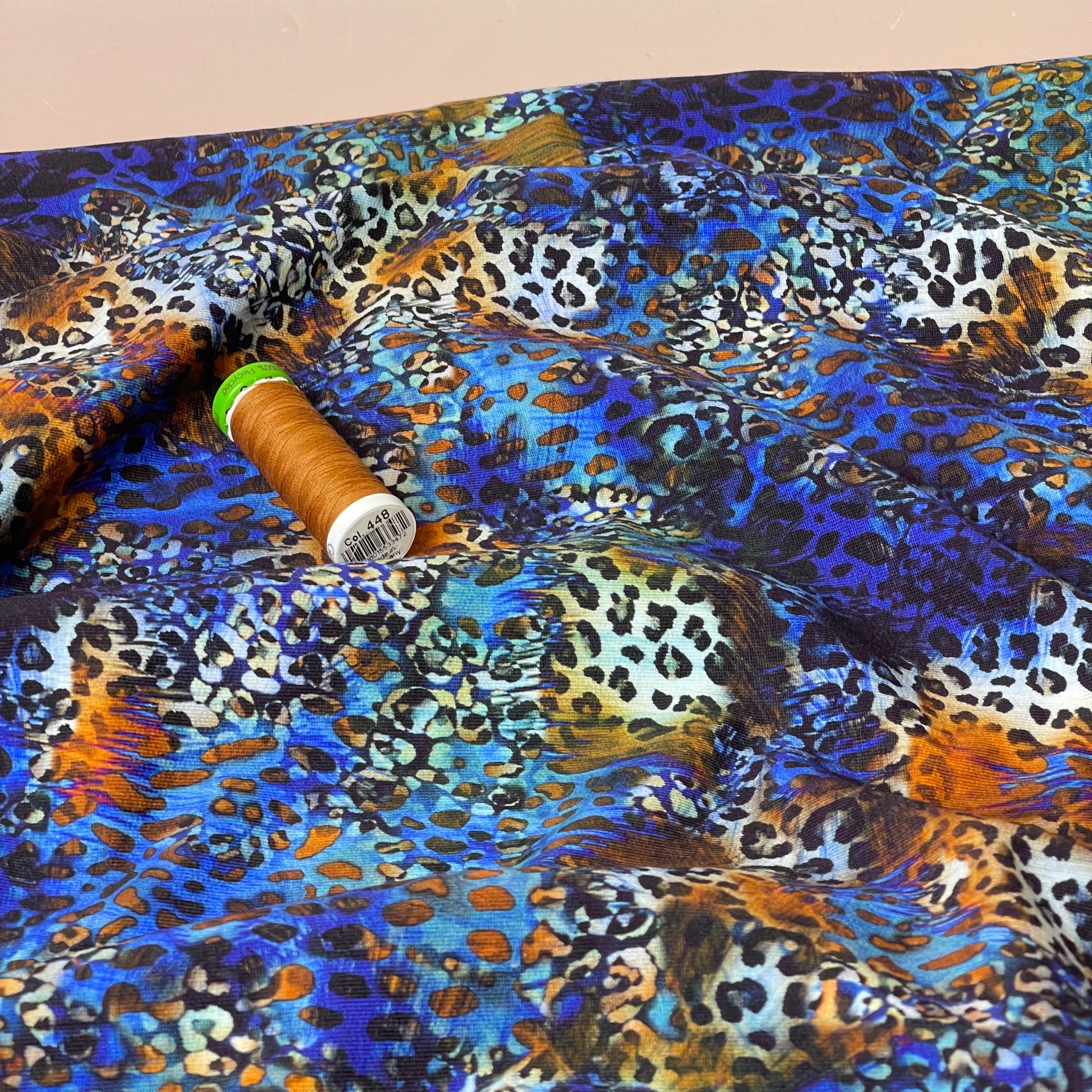 Abstract Animal Print Cotton French Terry