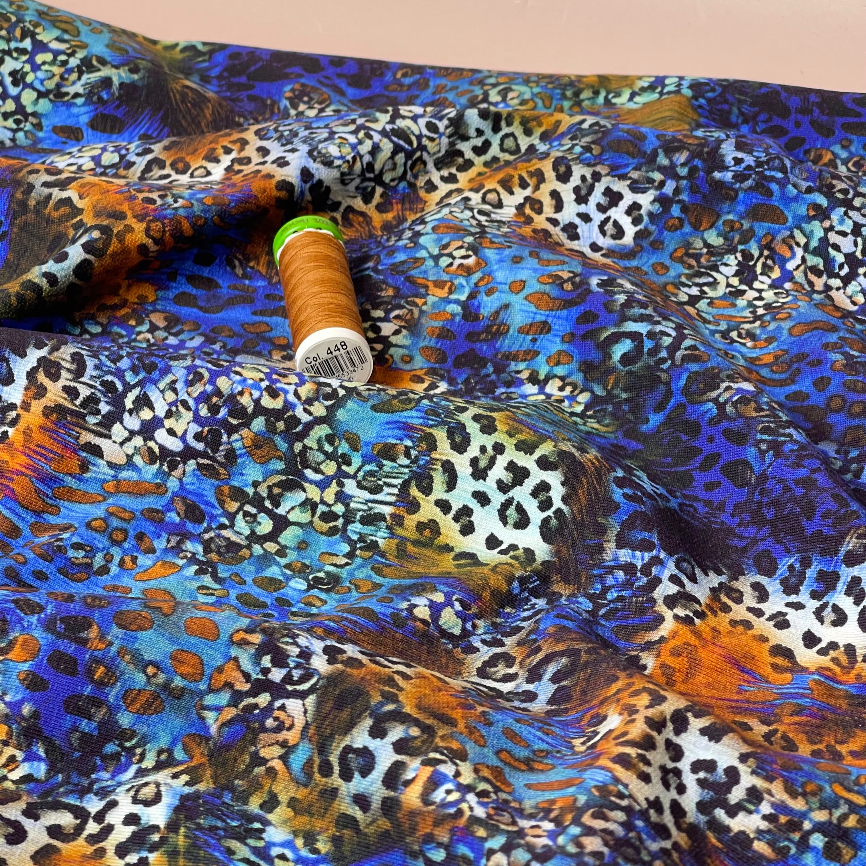 Abstract Animal Print Cotton French Terry