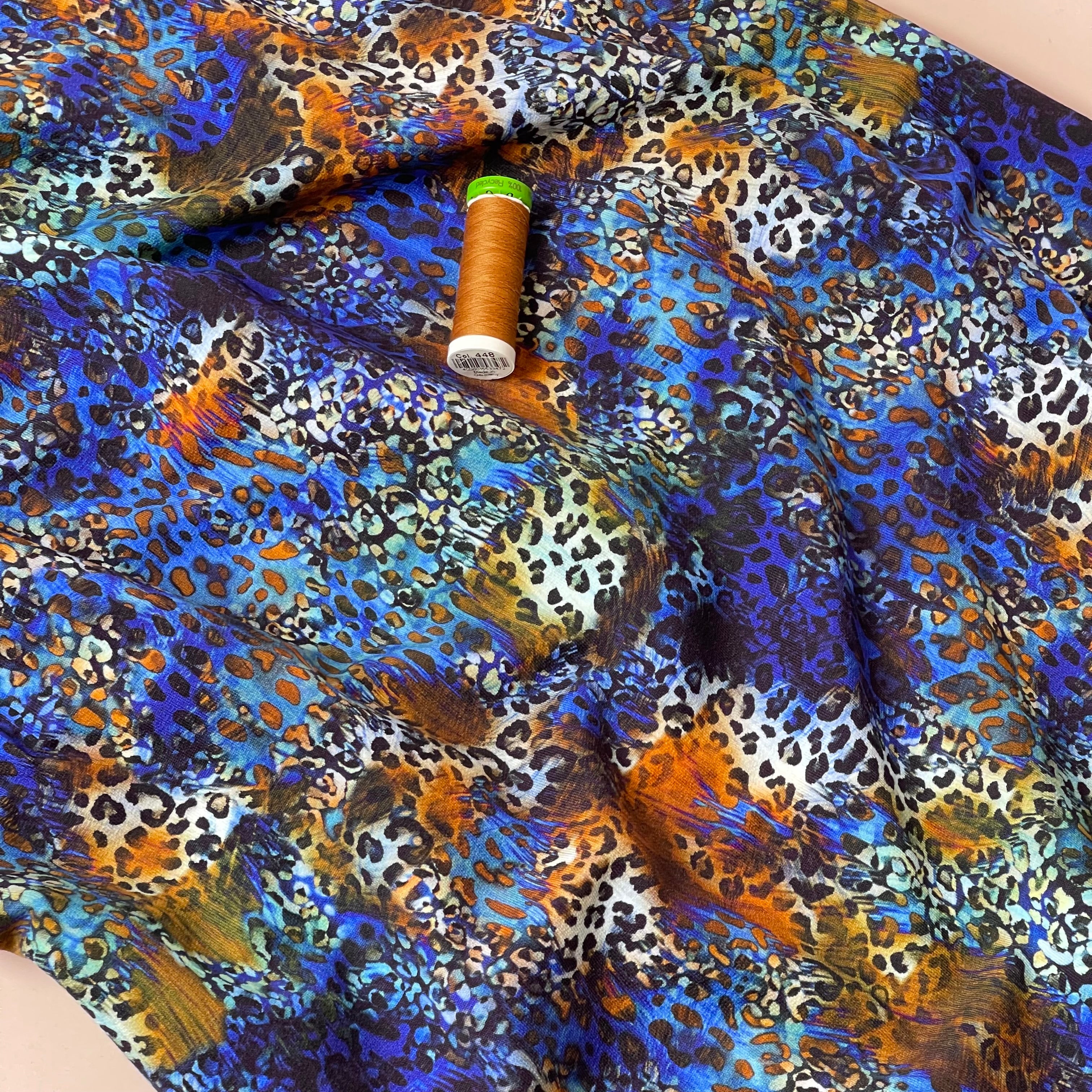 Abstract Animal Print Cotton French Terry