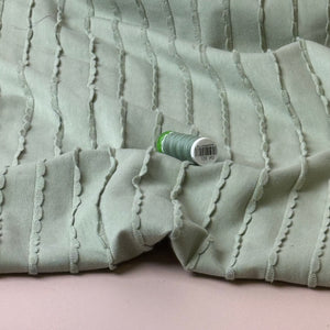 Knitted Frills Mint Cotton Jersey Fabric