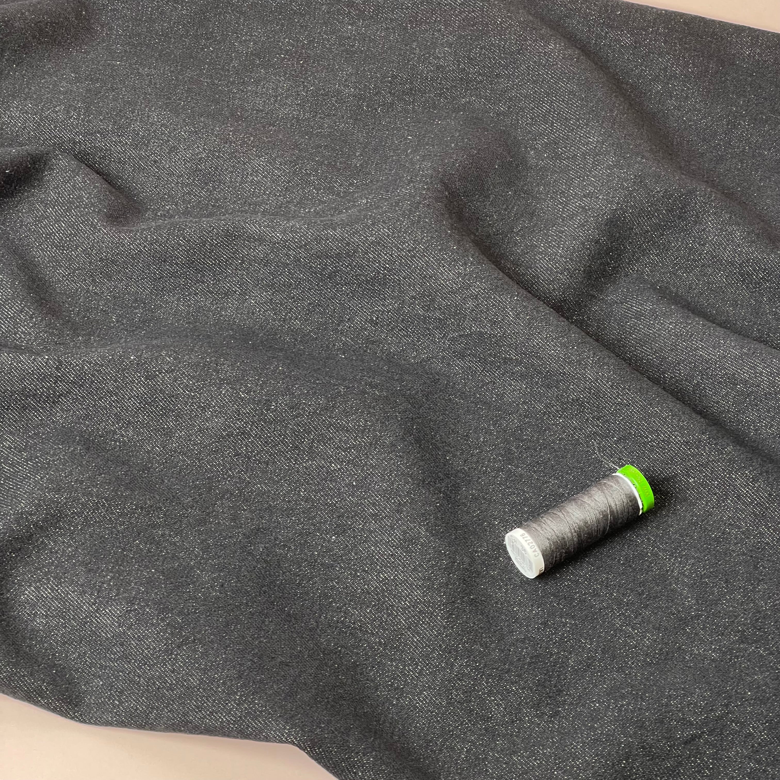 Deadstock Black Cotton 10oz Denim