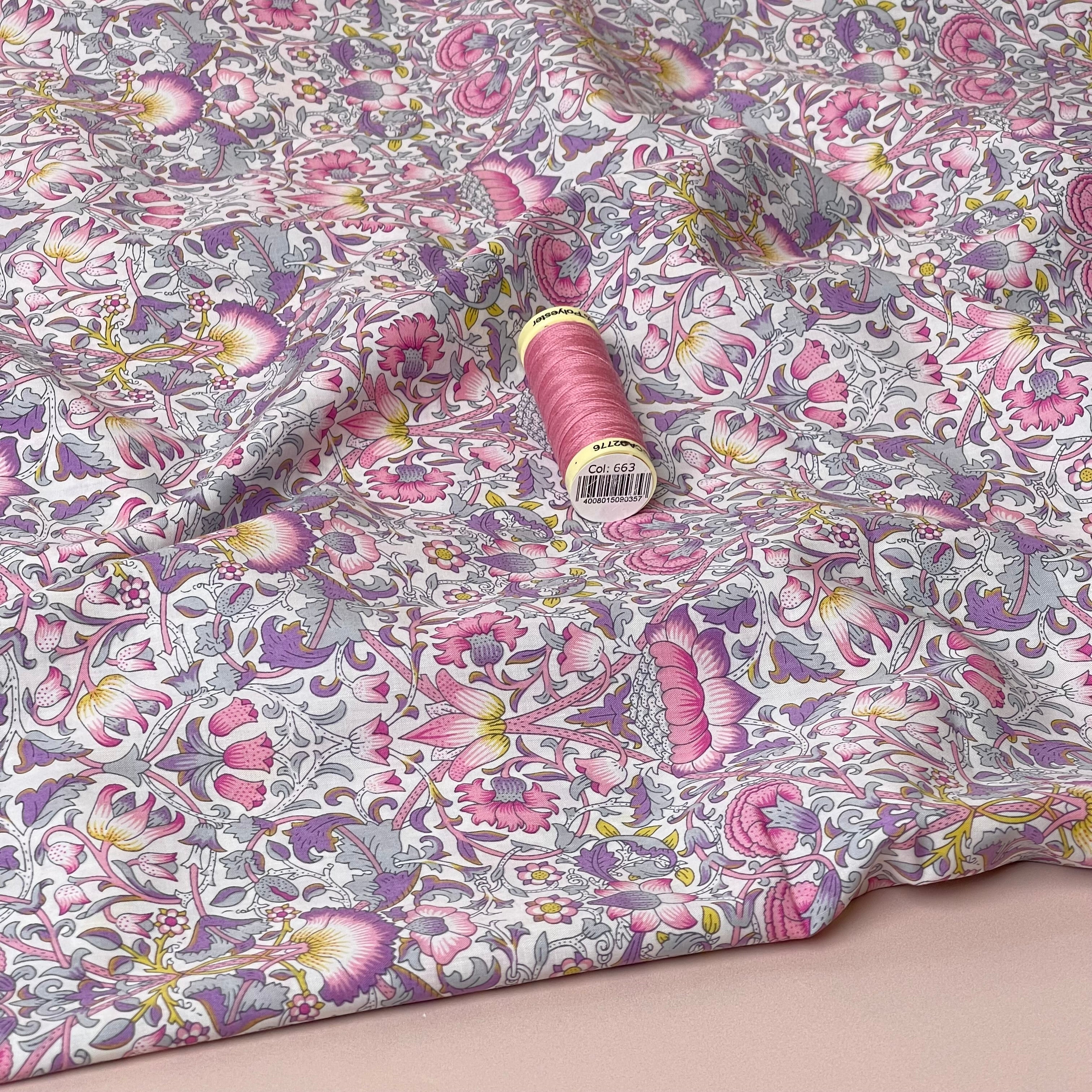 Morris Pink Cotton Lawn Fabric