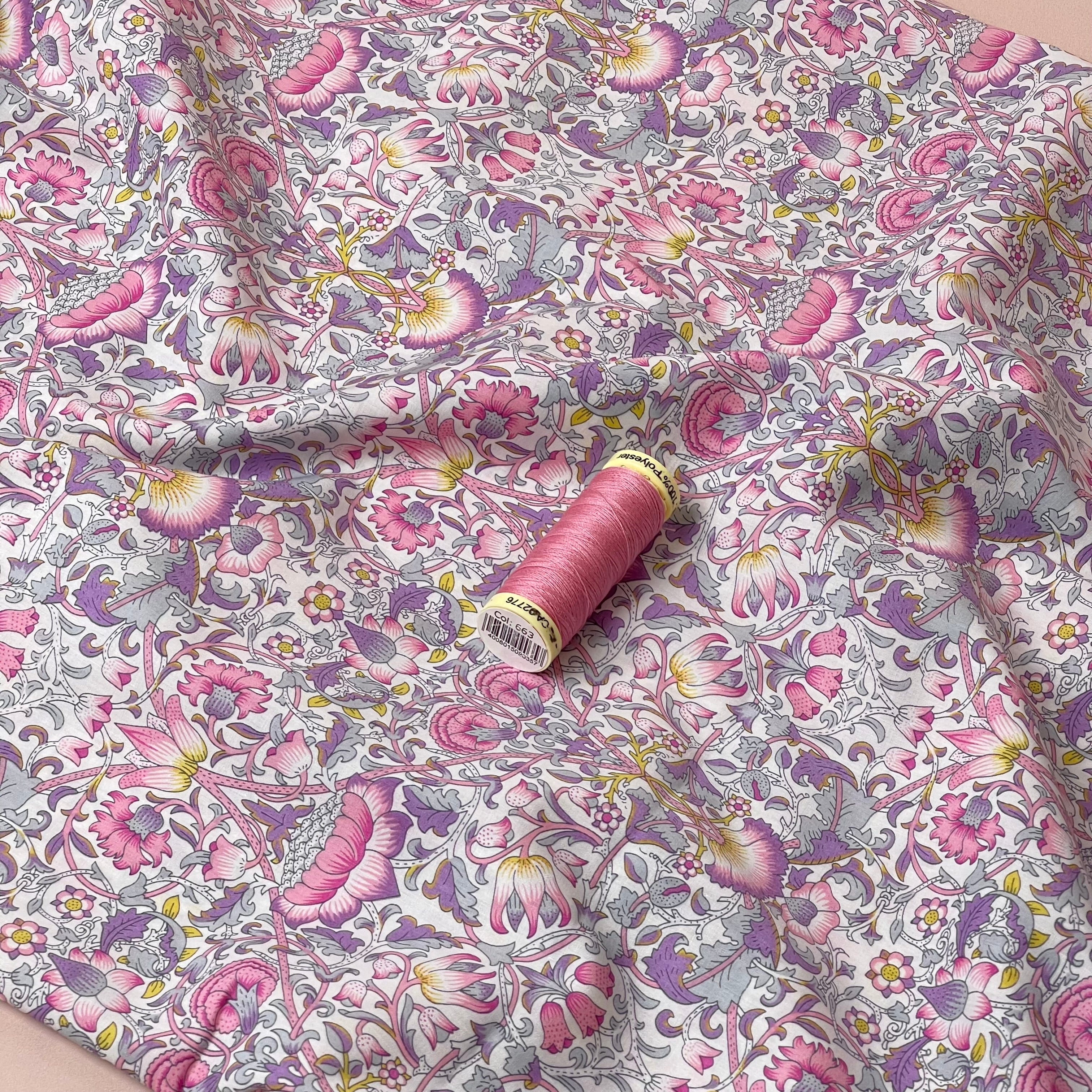 Morris Pink Cotton Lawn Fabric