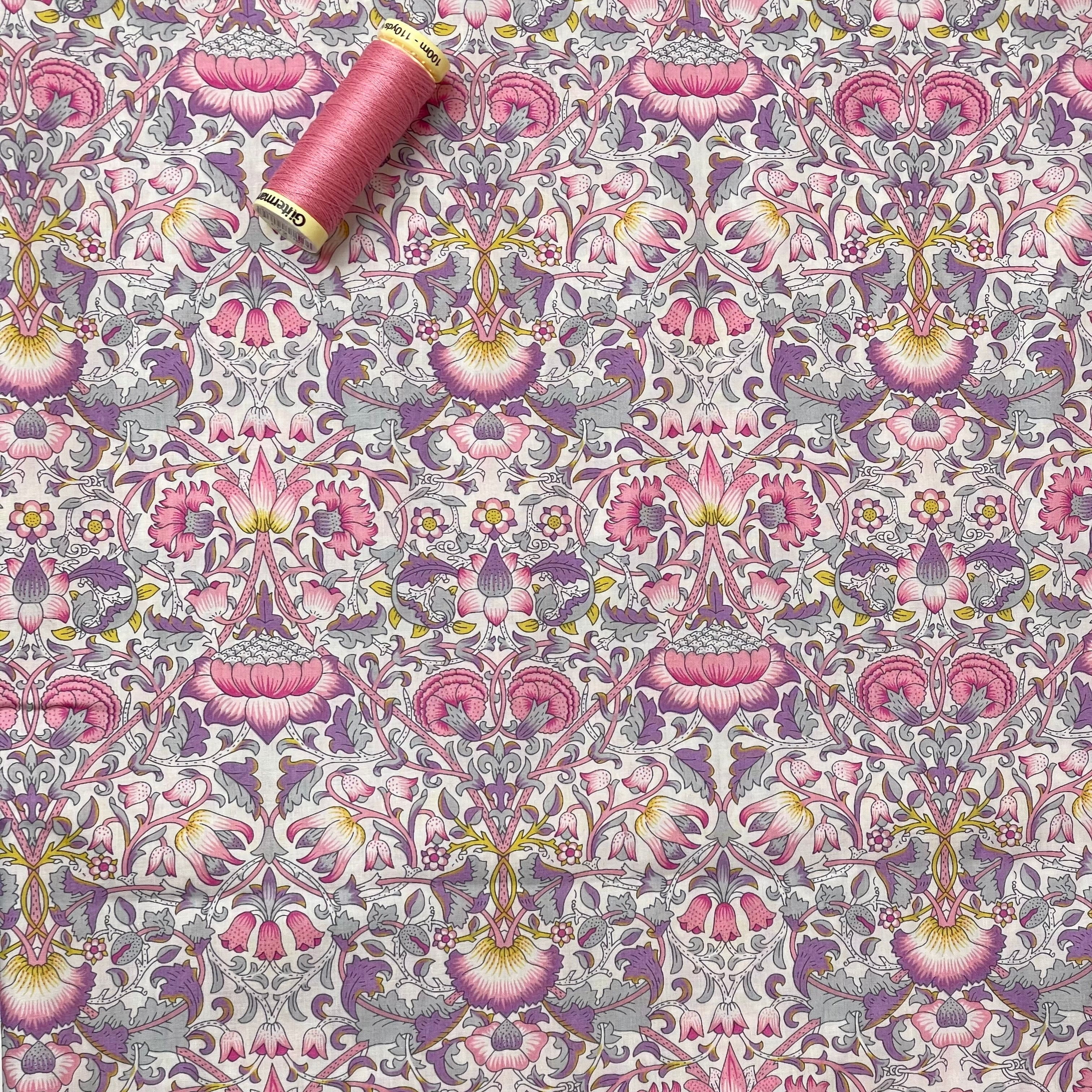 Morris Pink Cotton Lawn Fabric