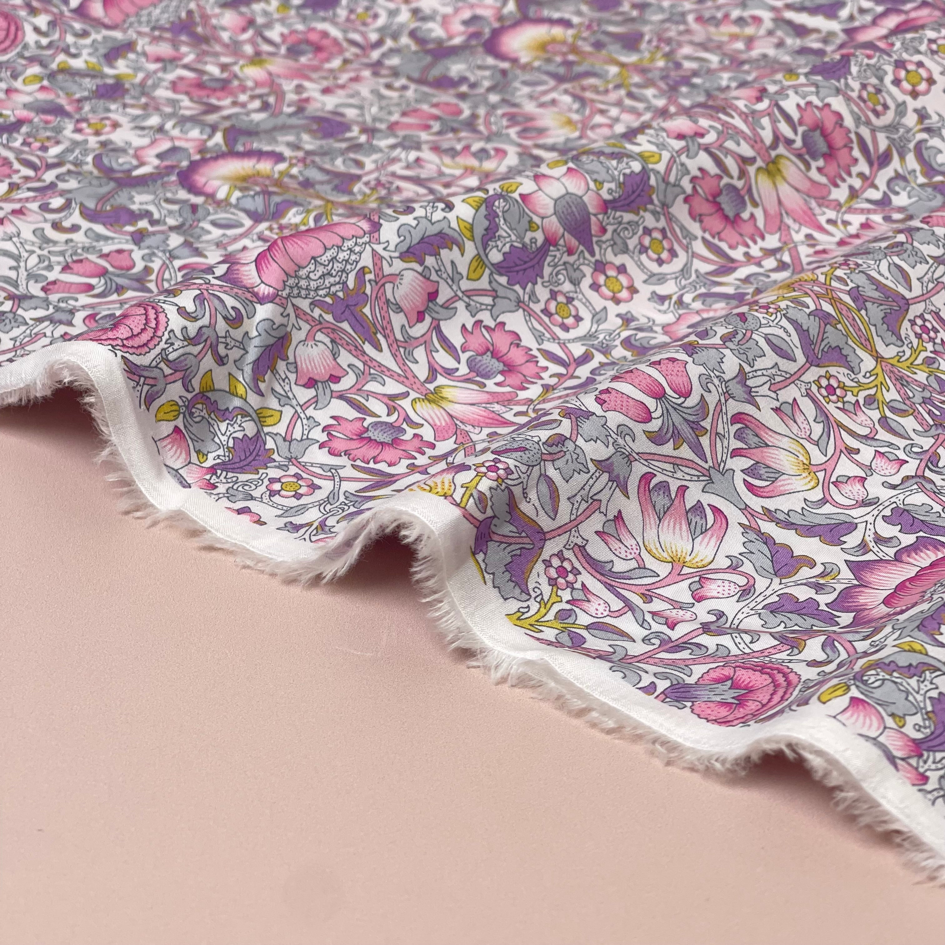 Morris Pink Cotton Lawn Fabric