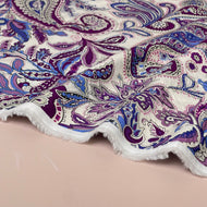 Purple Paisley Cotton Lawn Fabric