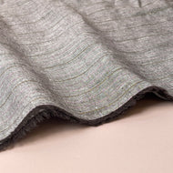 Deadstock Brown Stripe Linen Viscose Fabric with Lurex