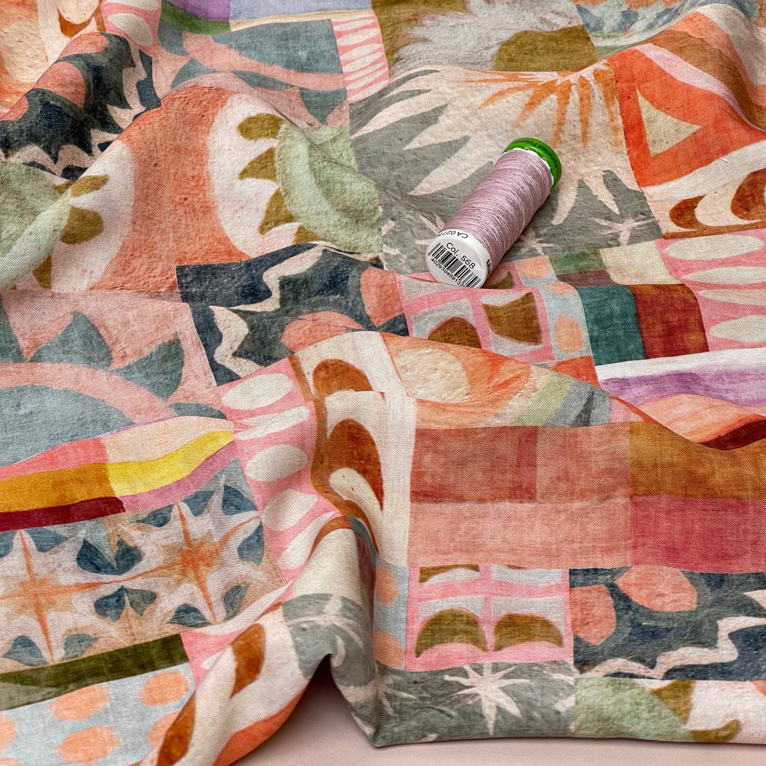 PRE-ORDER (arriving by end of March) Abstract Tiles LENZING™ ECOVERO™ Viscose Fabric