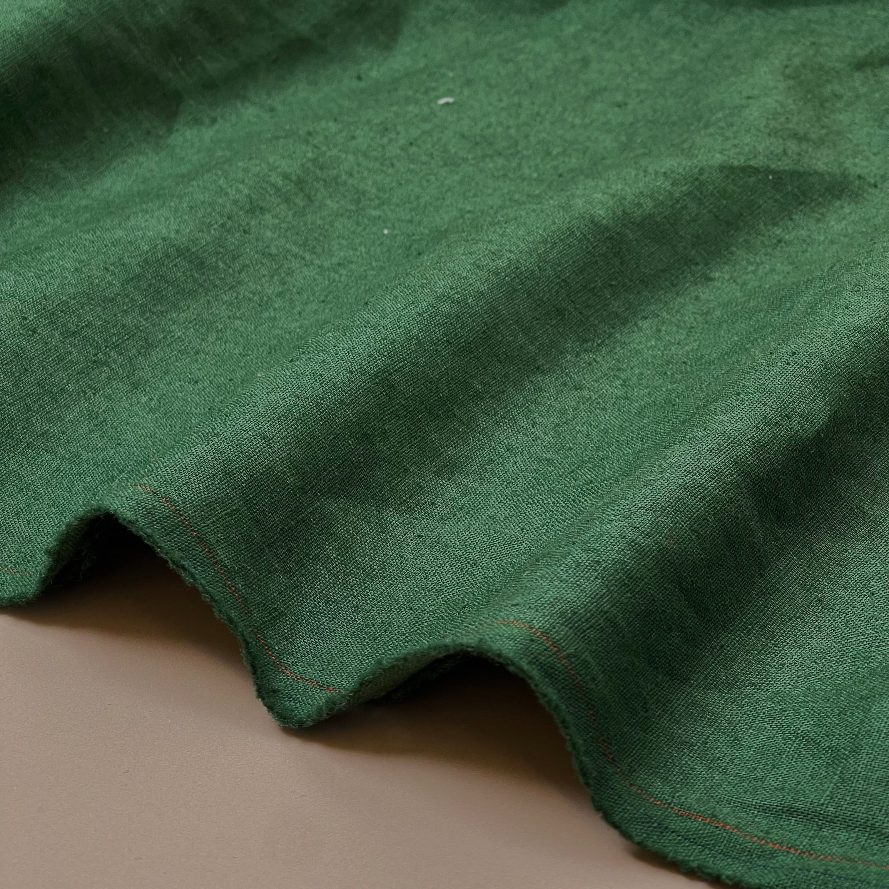 Breeze LIGHT Forest Green - Enzyme Washed Linen Fabric