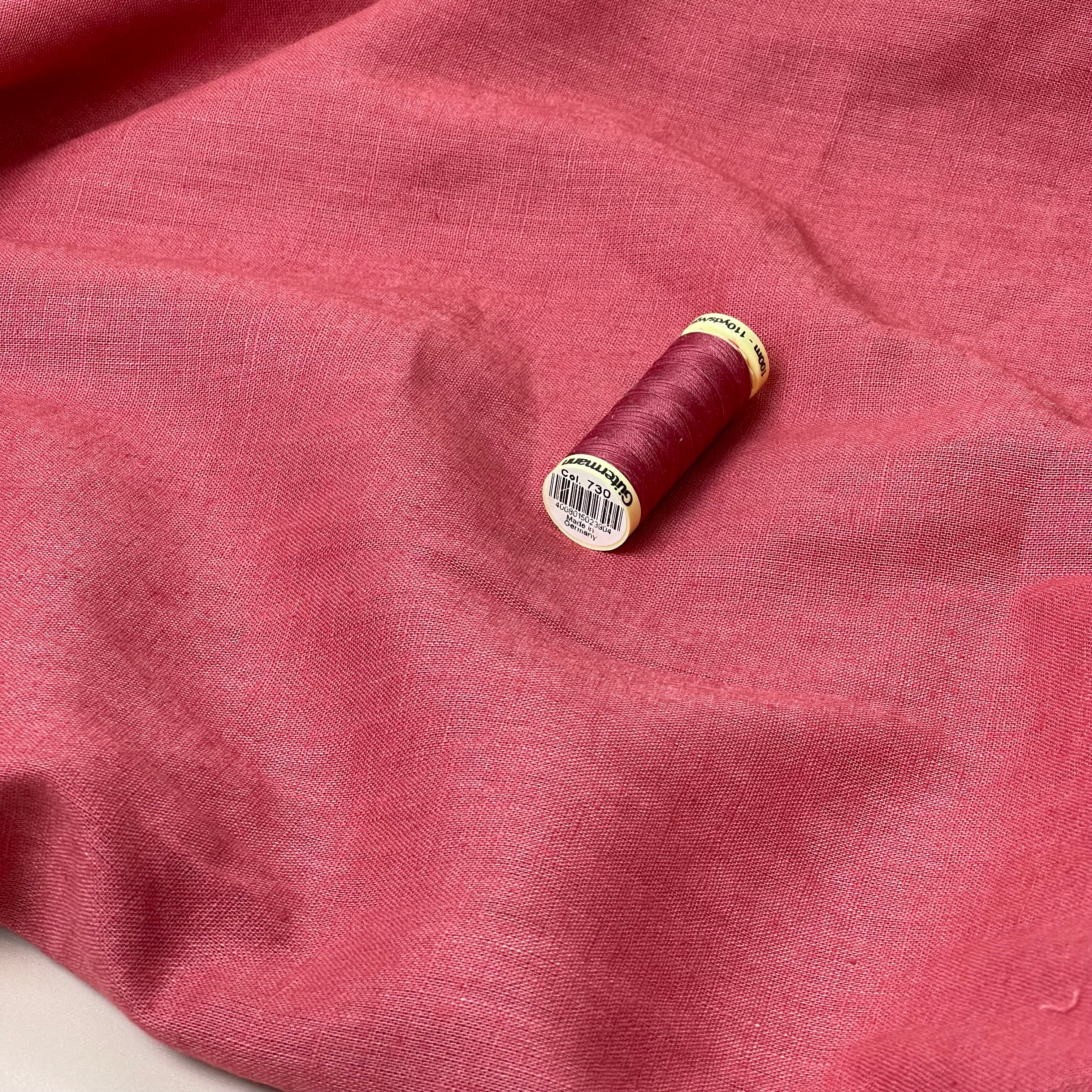 Breeze LIGHT Coral Pink - Enzyme Washed Linen Fabric