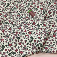 Flowers on Natural GOTS Organic Cotton Jersey