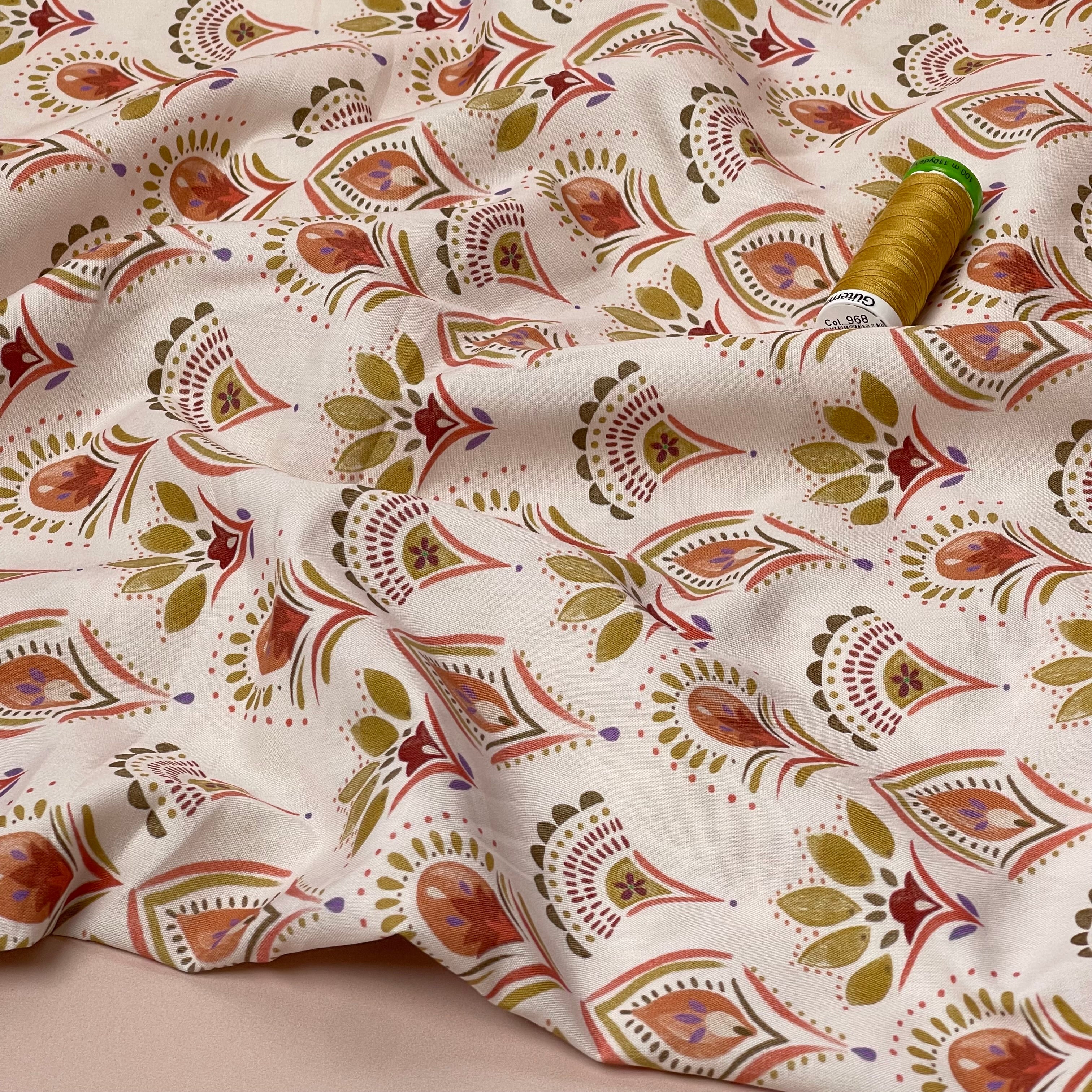Ornamental Fans Fine Cotton Poplin Fabric