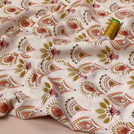 REMNANT 0.37 Metre - Ornamental Fans Fine Cotton Poplin Fabric