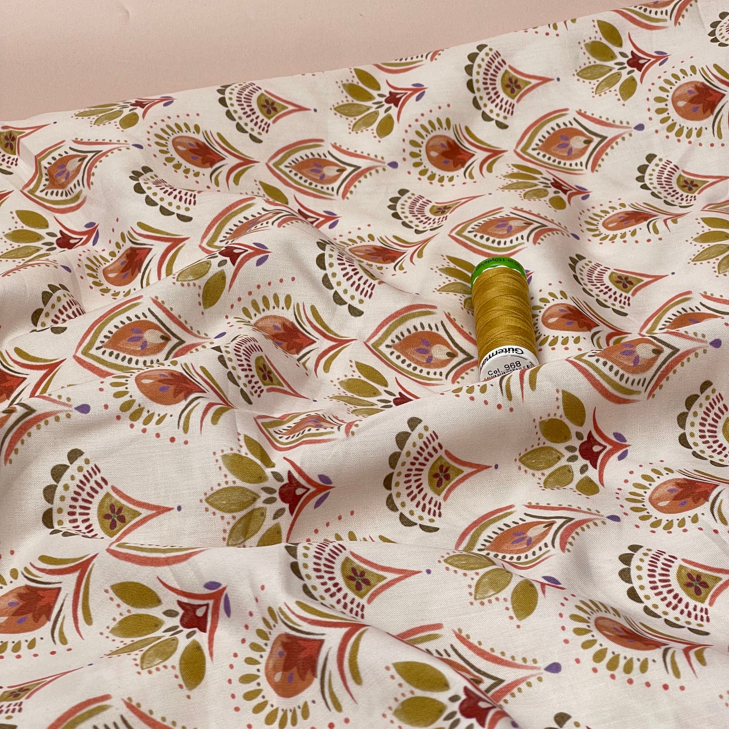 Ornamental Fans Fine Cotton Poplin Fabric