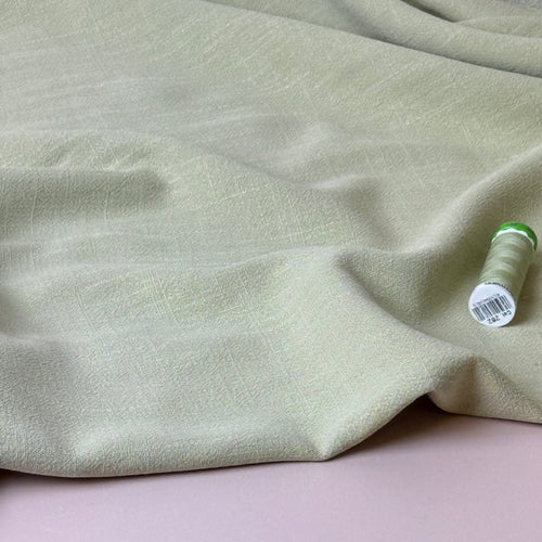 Flow Light Mint Viscose Linen Blend Dress Fabric