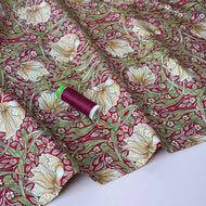 Morris Red Cotton Lawn Fabric