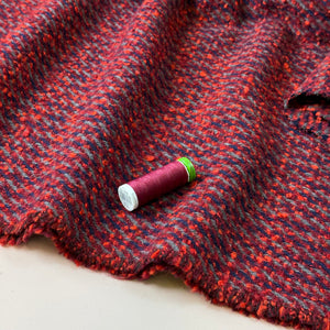 Deadstock Red Wool Boucle