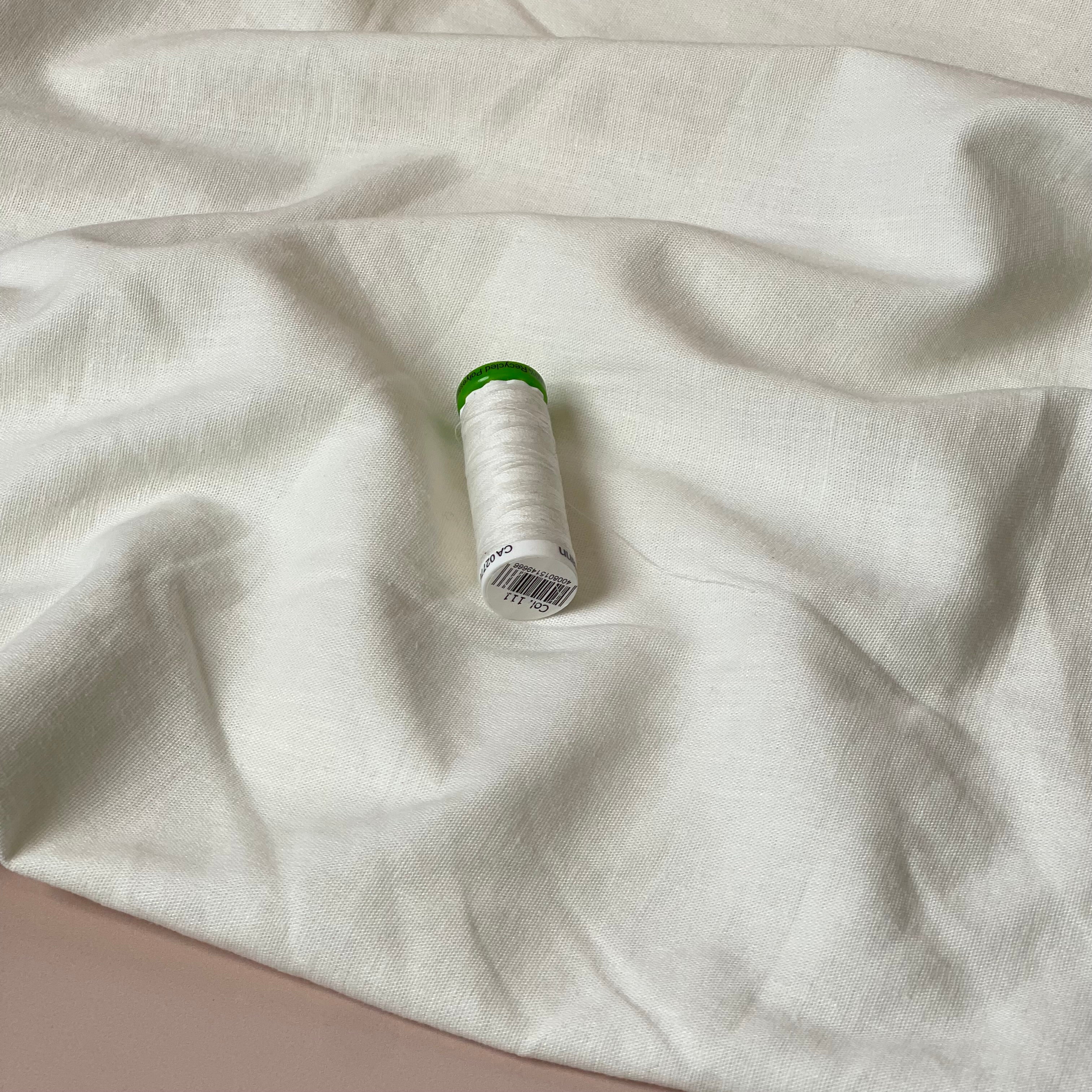 Sorona Linen in White - Eco Linen Blend Fabric