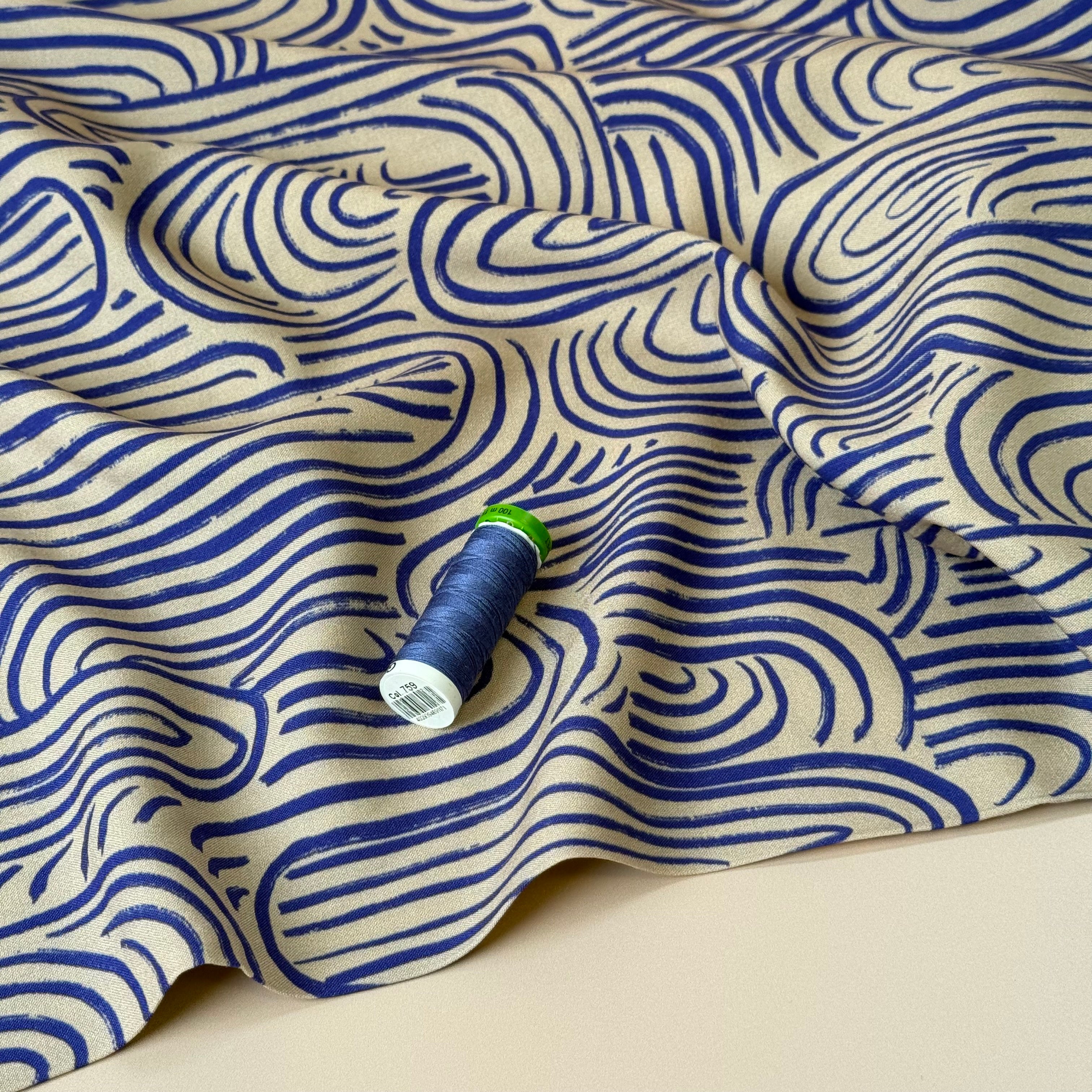 Atelier Jupe - Soft Viscose with Blue Abstract Print