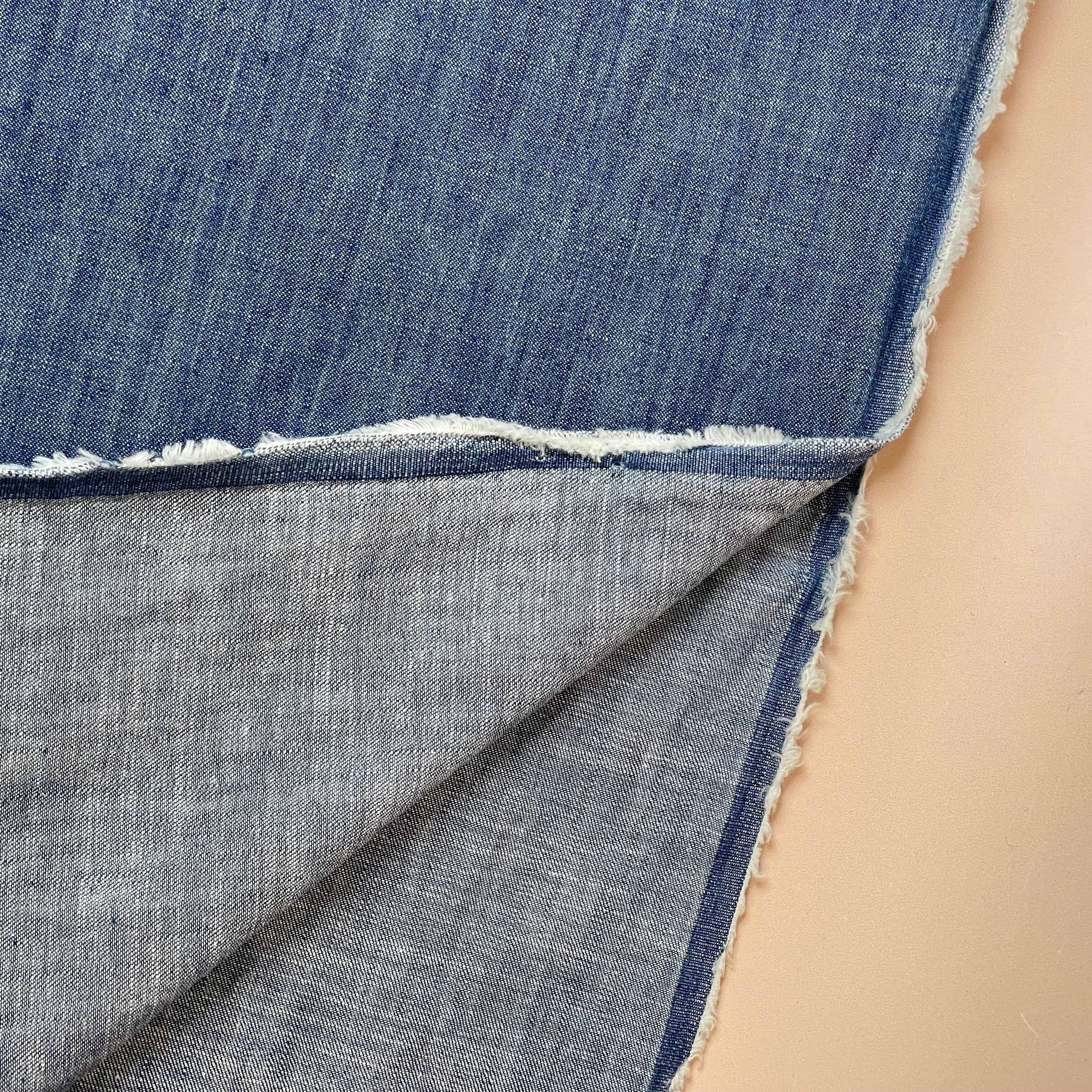 Indigo Blue Denim Slub Fabric