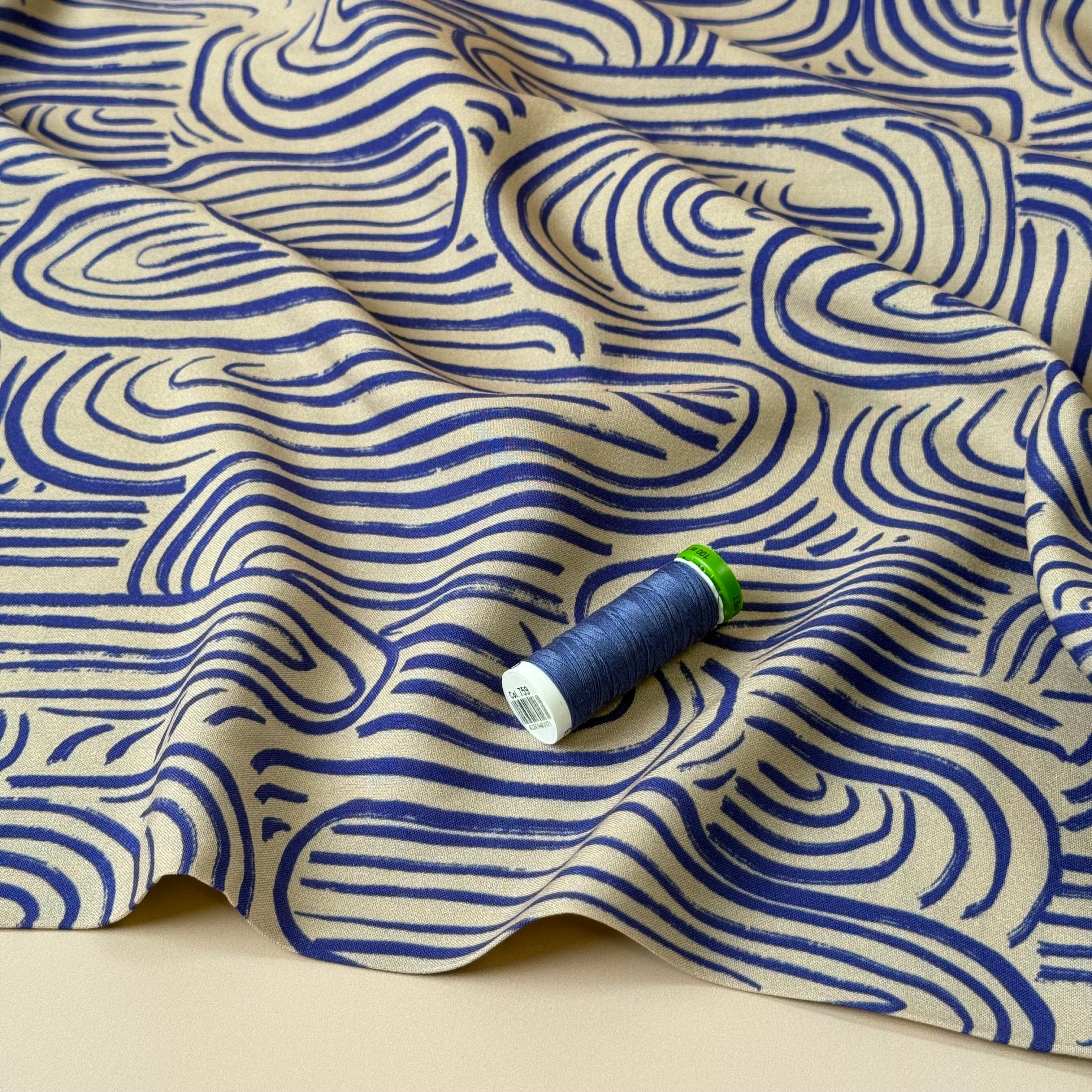 Atelier Jupe - Soft Viscose with Blue Abstract Print