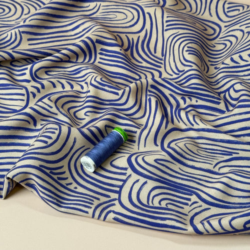 Atelier Jupe - Soft Viscose with Blue Abstract Print
