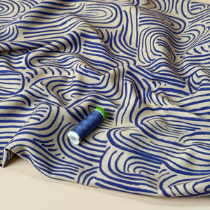 Atelier Jupe - Soft Viscose with Blue Abstract Print