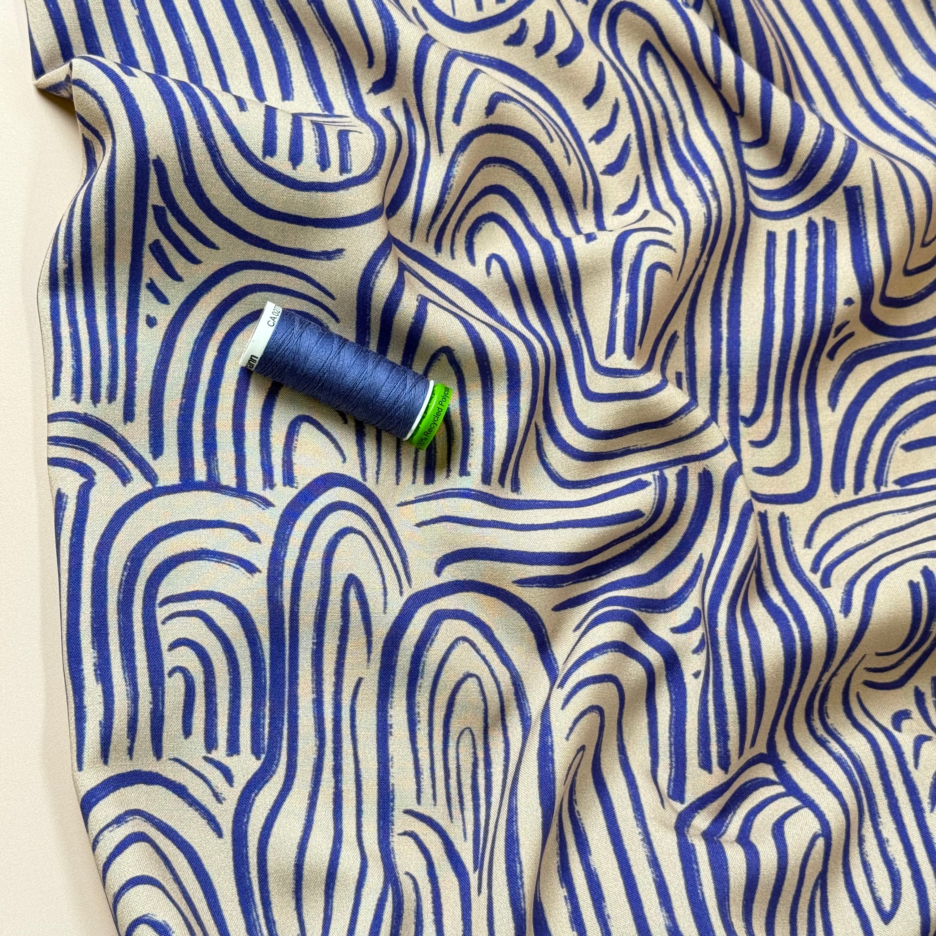 Atelier Jupe - Soft Viscose with Blue Abstract Print