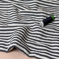Yarn Dyed Stripes Cotton Double Gauze in Navy Blue