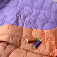 REMNANT 0.31 Metre - Lilac & Apricot Graphic Quilted Puffer Fabric
