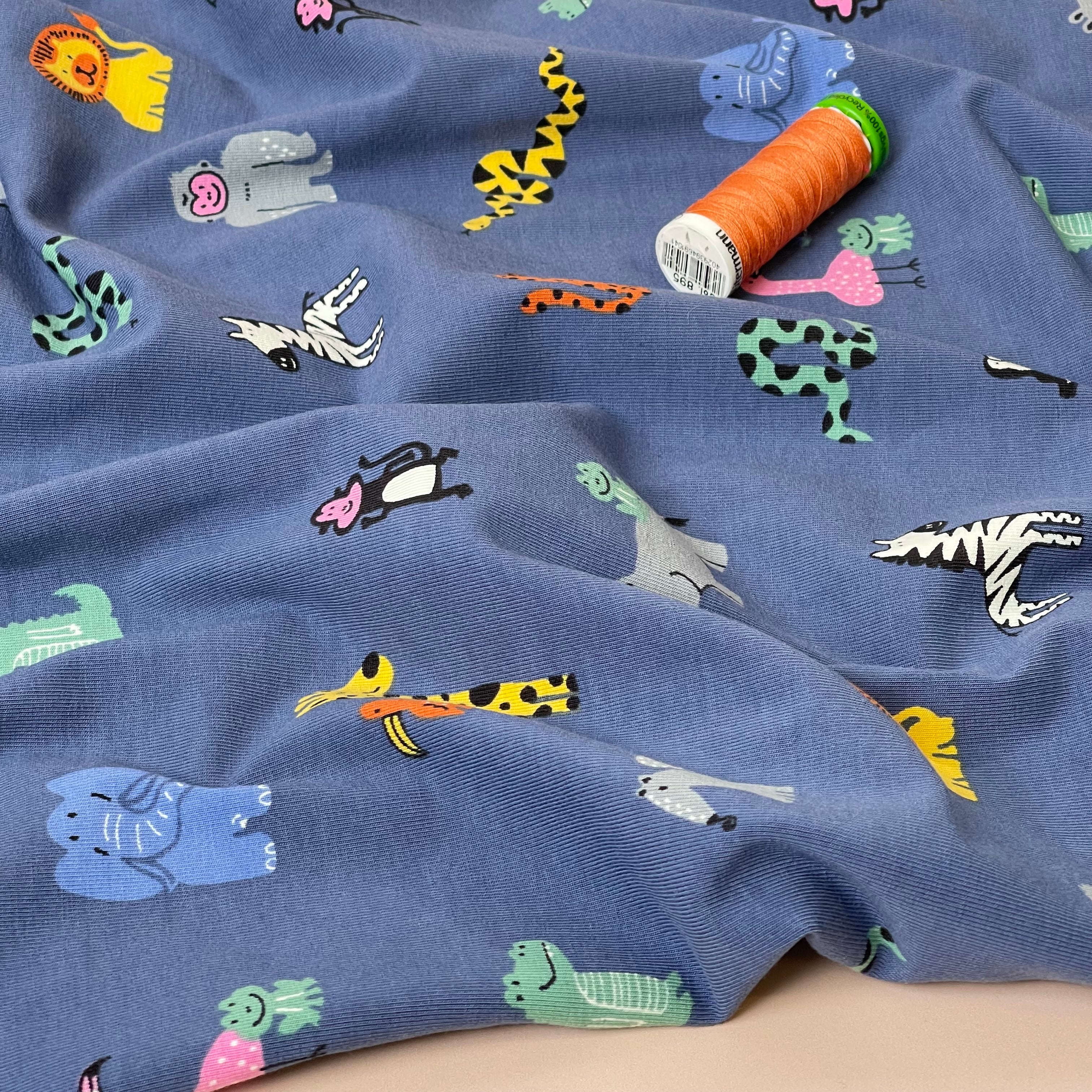 Safari Friends Cotton Jersey Fabric