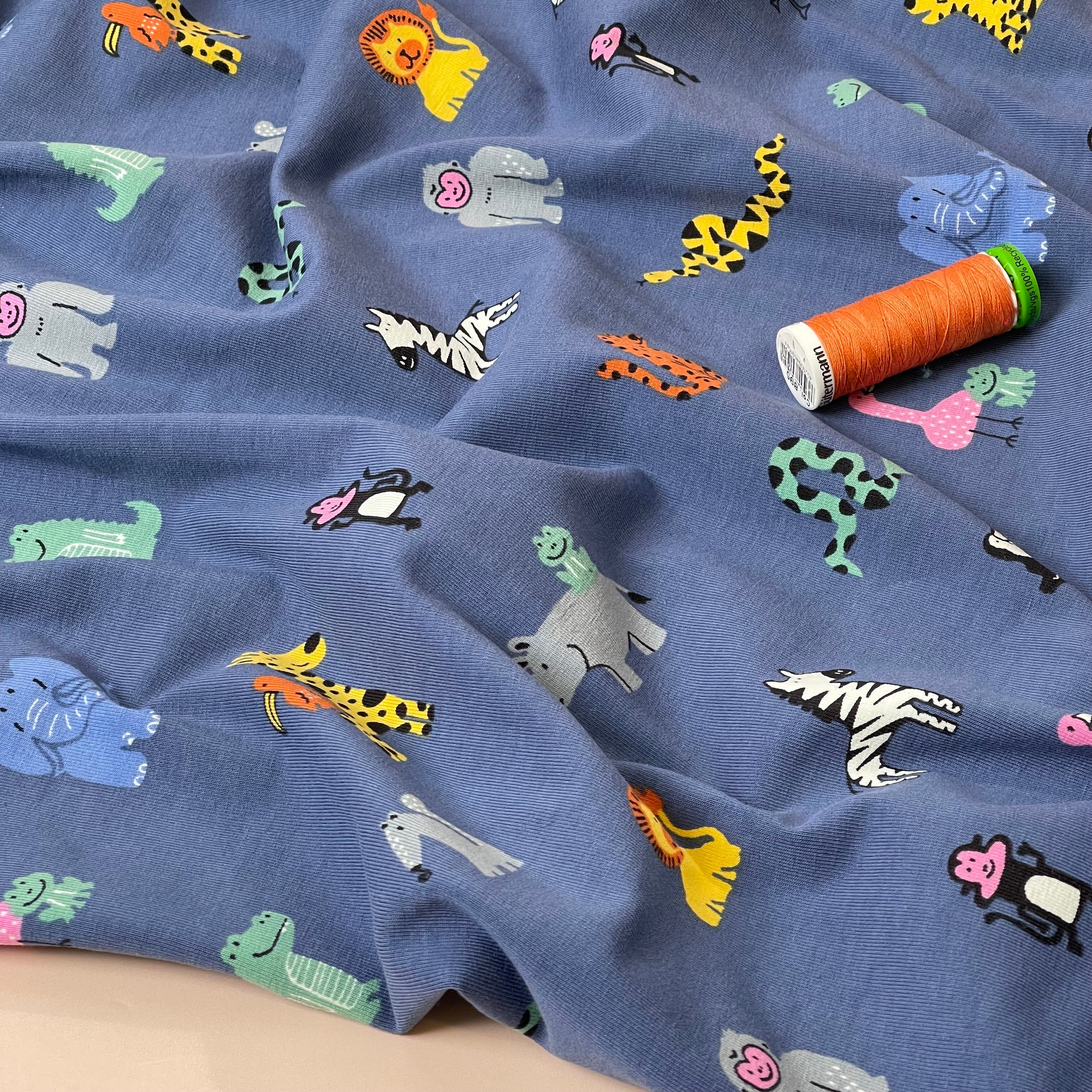 Safari Friends Cotton Jersey Fabric