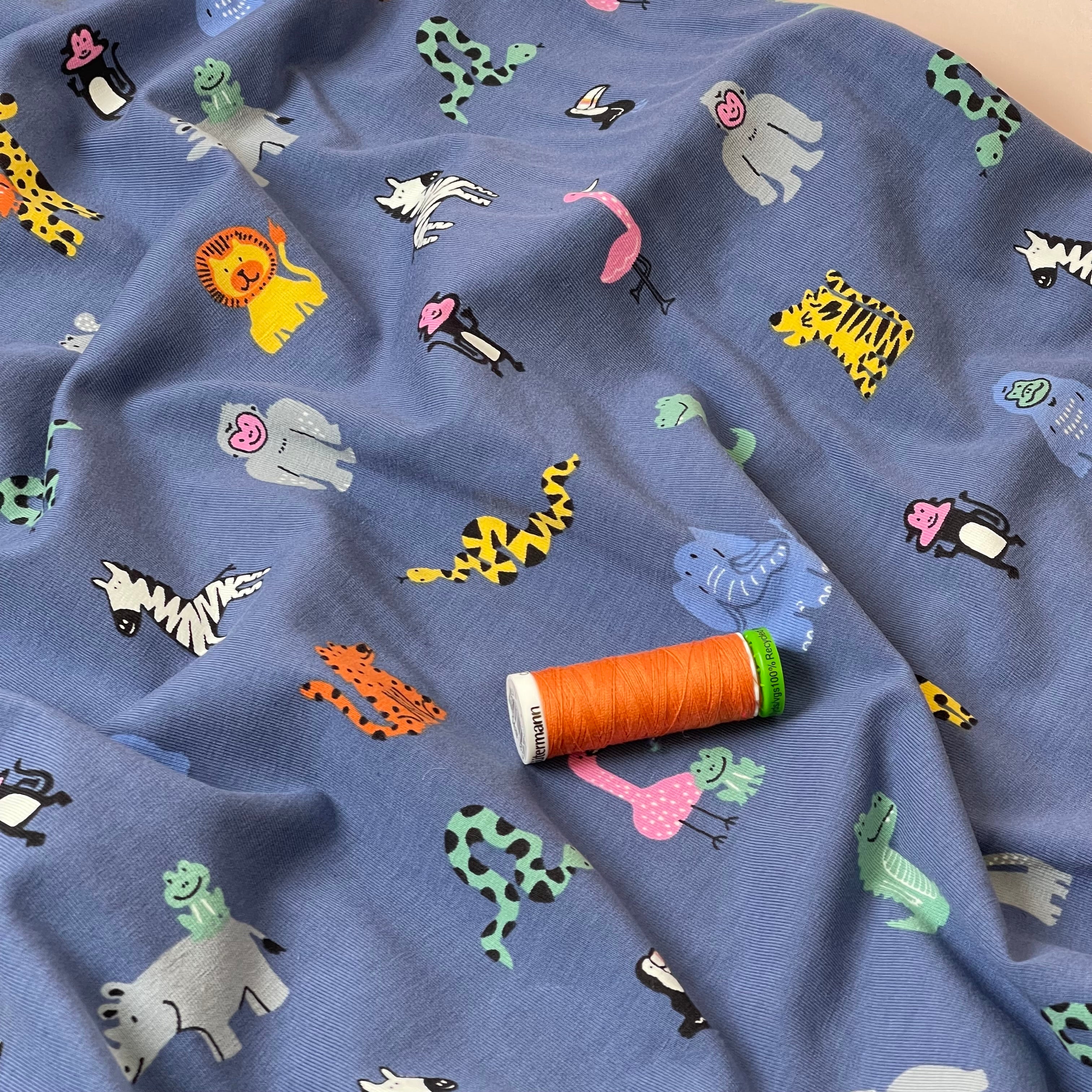 Safari Friends Cotton Jersey Fabric
