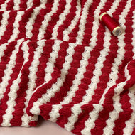 Summer Knitted Jacquard in Red & Off-White Stripes