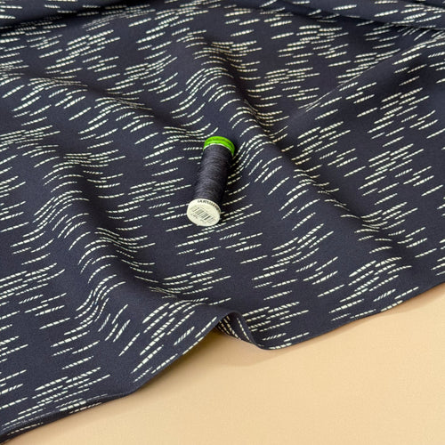 Rain in Midnight Viscose Twill Fabric
