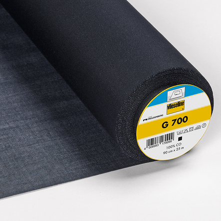 Fusible G 700 Woven Cotton Interlining in Black - Sold in Half Meters