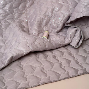 Sparkly Hearts Quilted Puffer Fabric