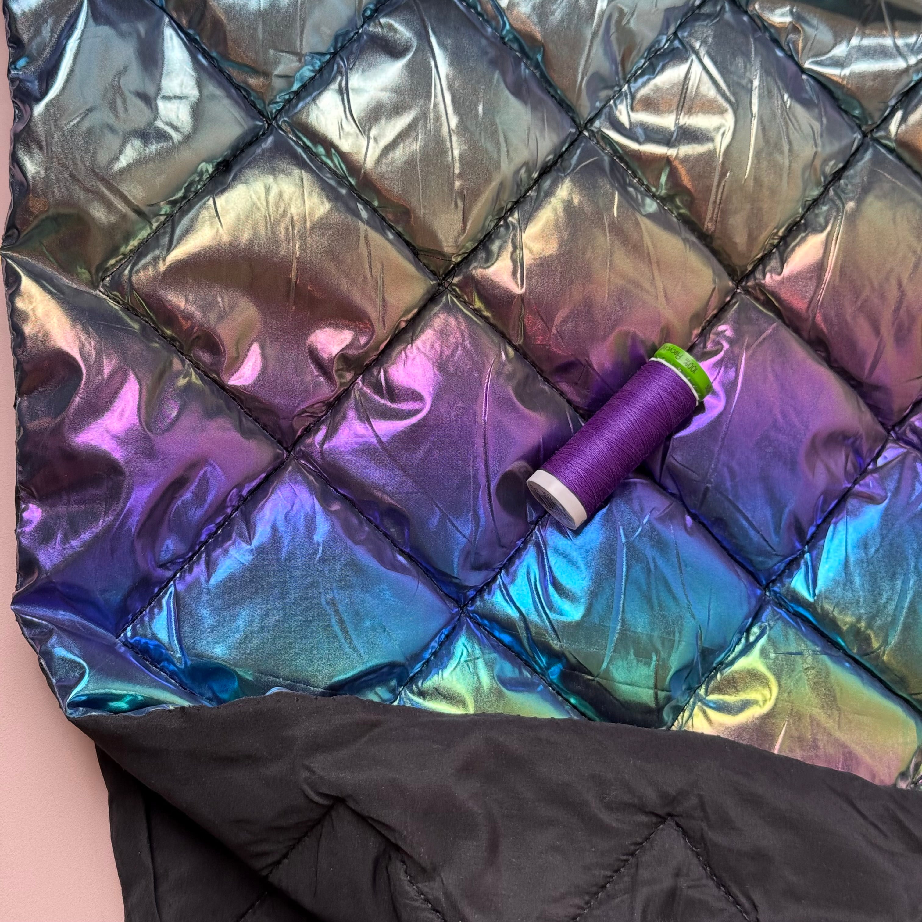 Rainbow Quilted Puffer Fabric