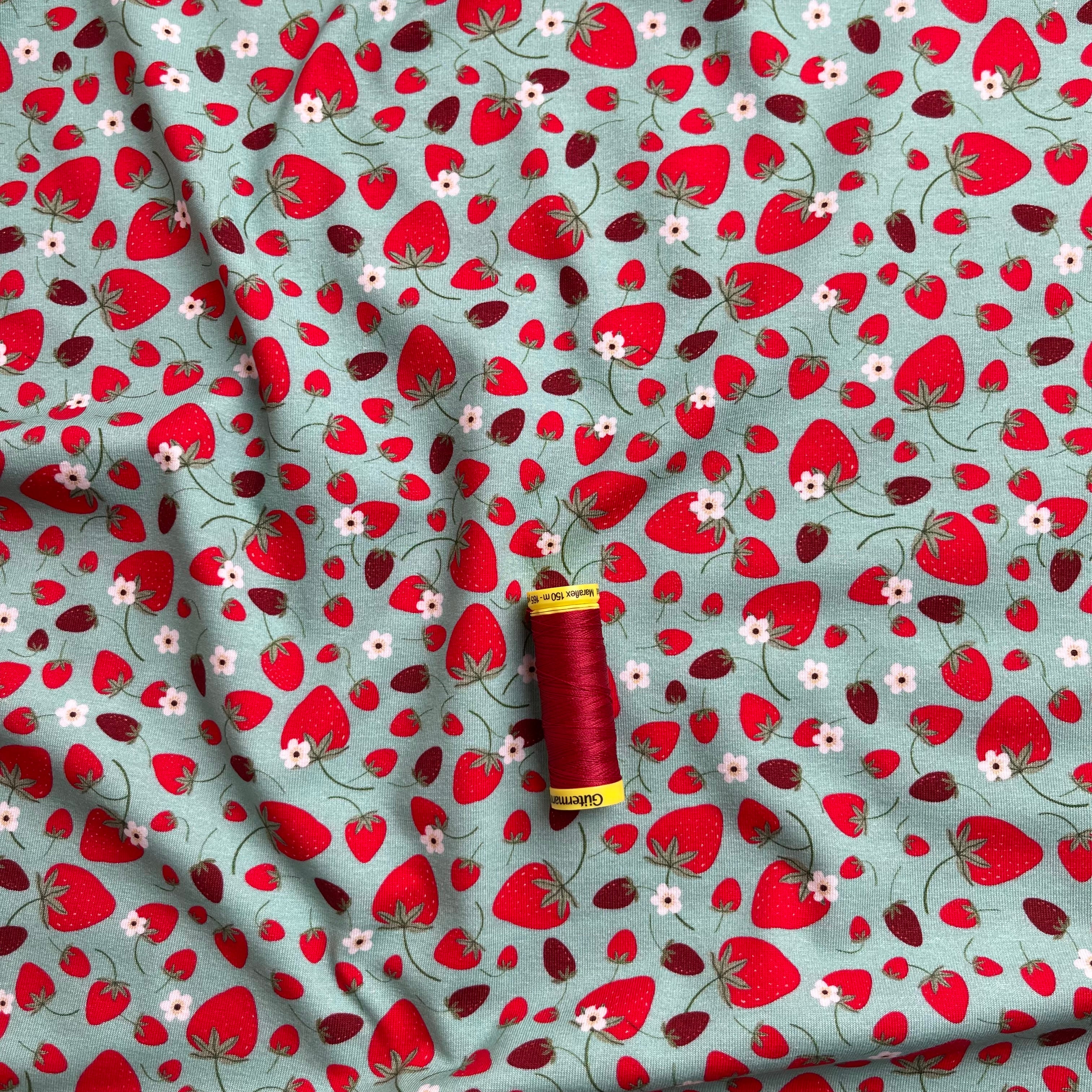 Danish Design - Sweet Strawberries Cotton Jersey Fabric