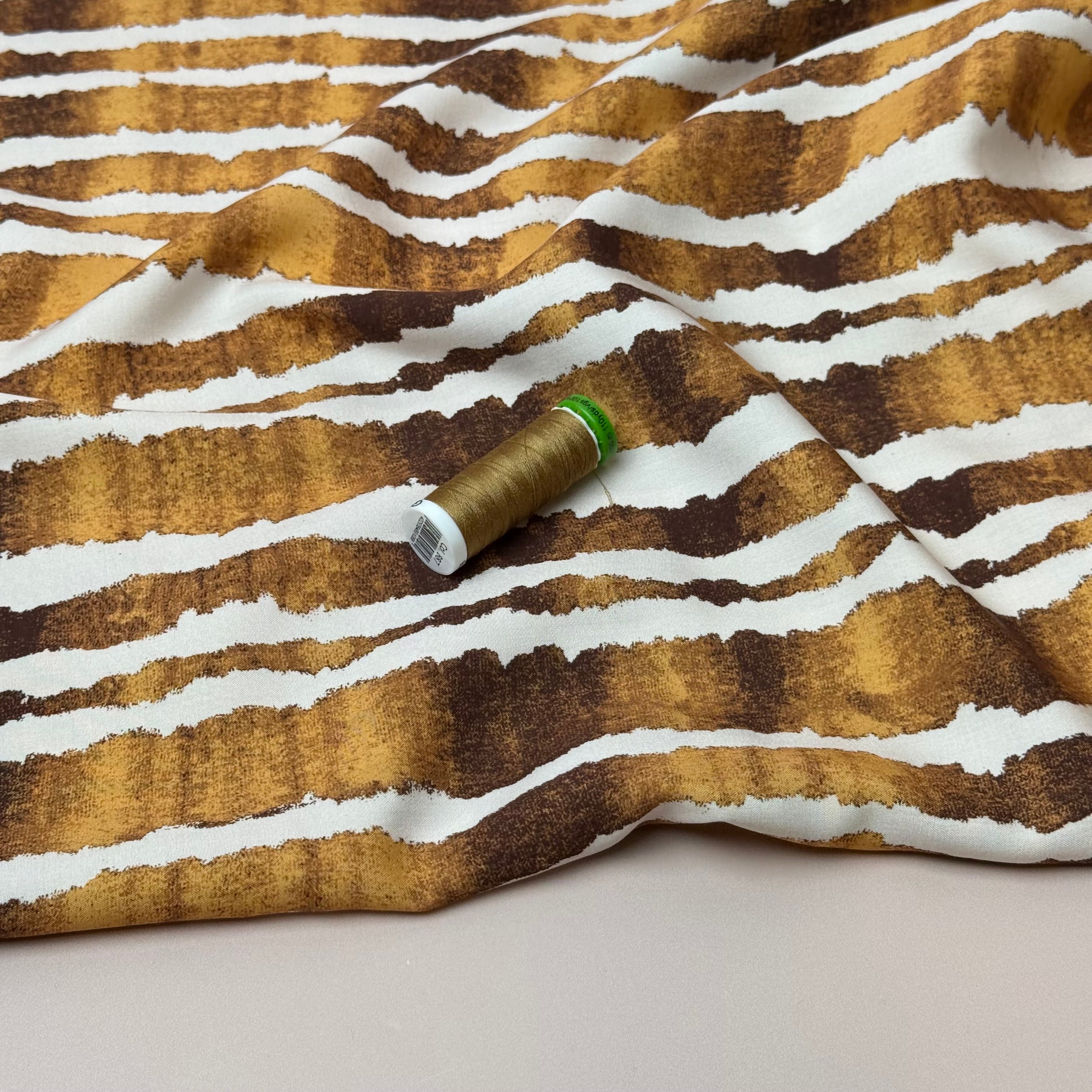 Hazy Stripes Viscose Poplin Fabric