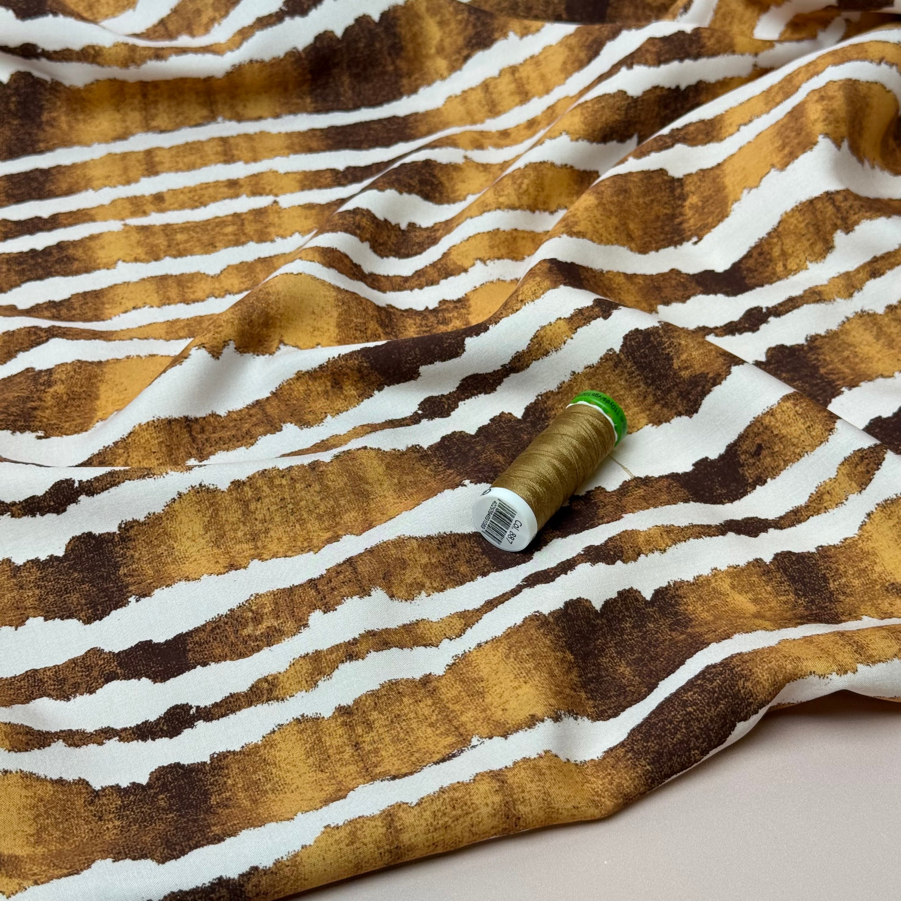 Hazy Stripes Viscose Poplin Fabric