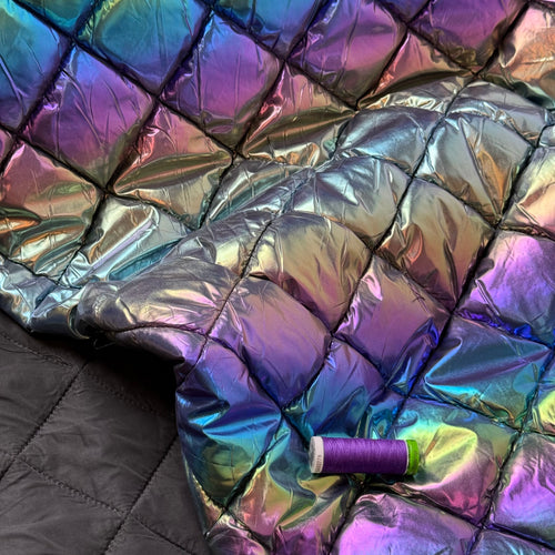 Rainbow Quilted Puffer Fabric