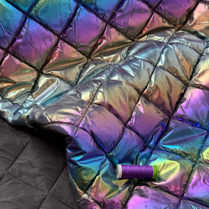 Rainbow Quilted Puffer Fabric