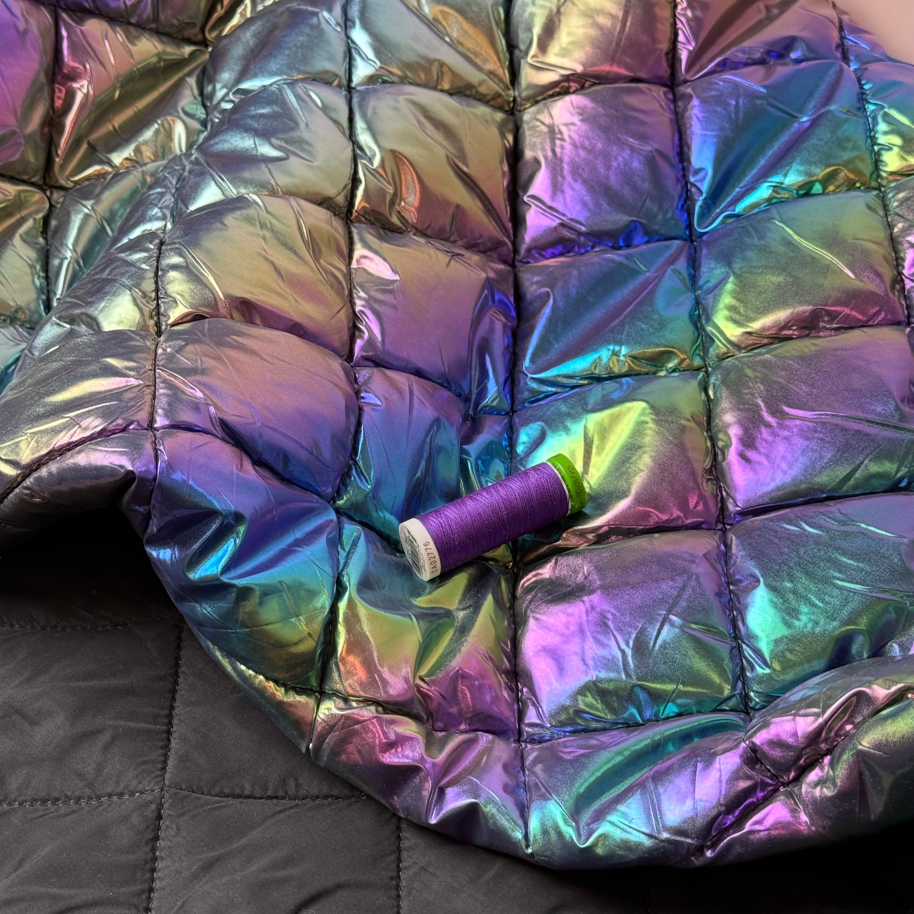 Rainbow Quilted Puffer Fabric