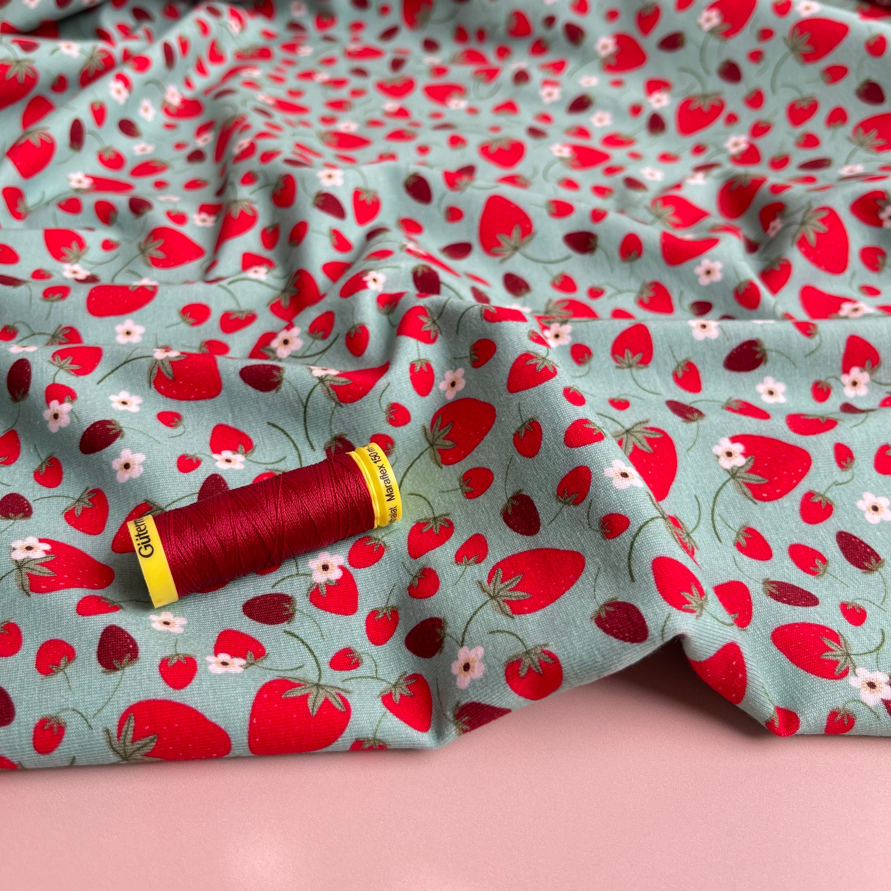 Danish Design - Sweet Strawberries Cotton Jersey Fabric