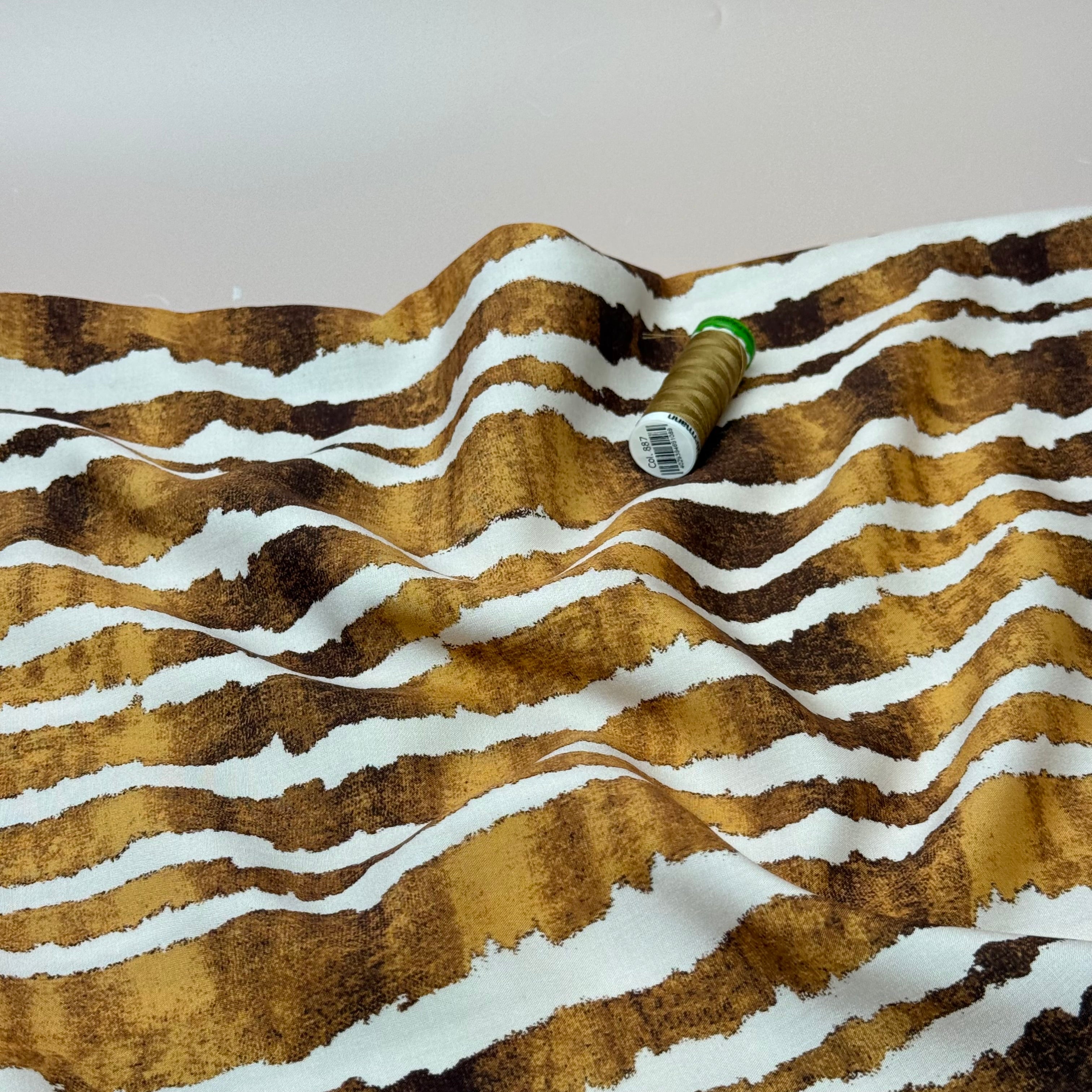 Hazy Stripes Viscose Poplin Fabric