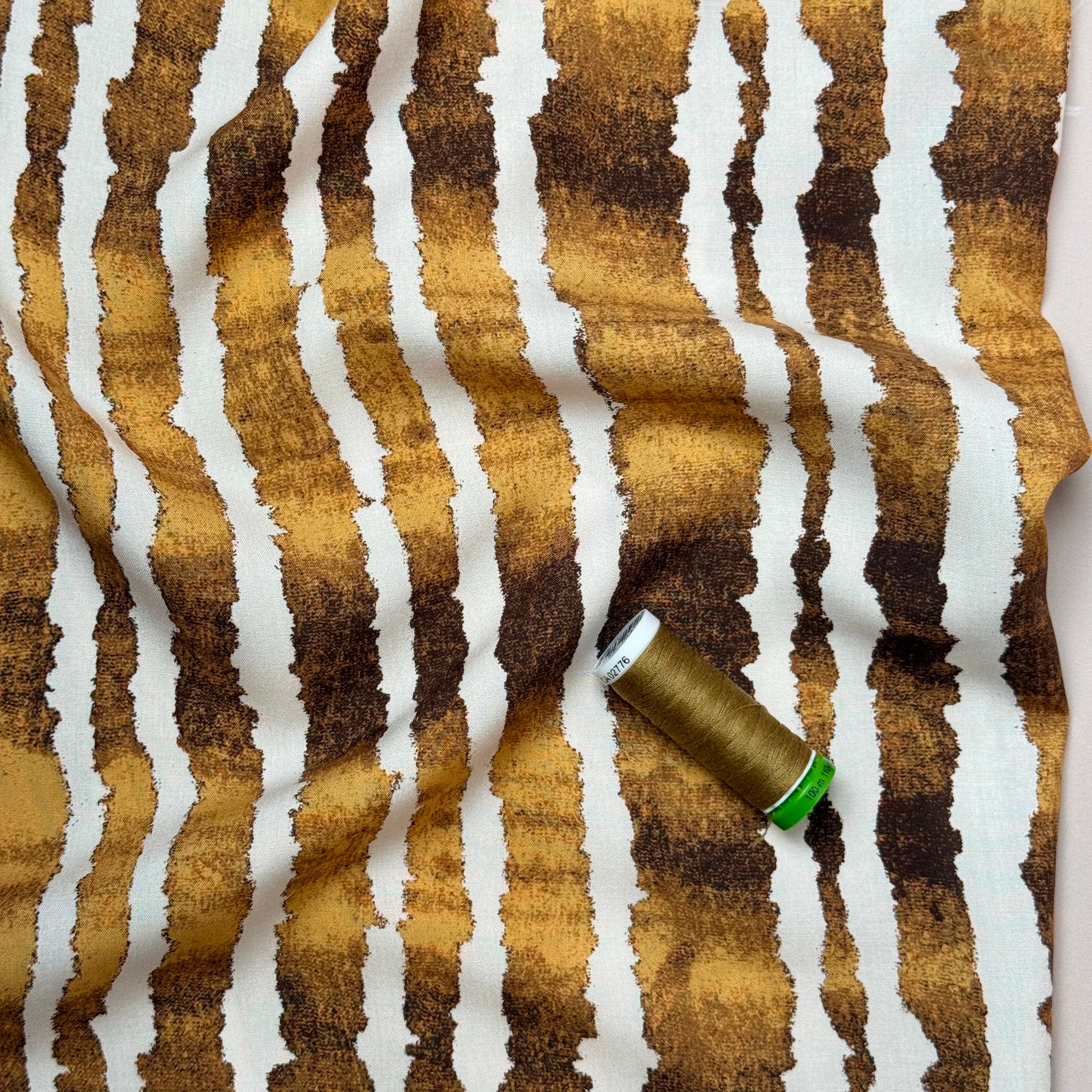 Hazy Stripes Viscose Poplin Fabric