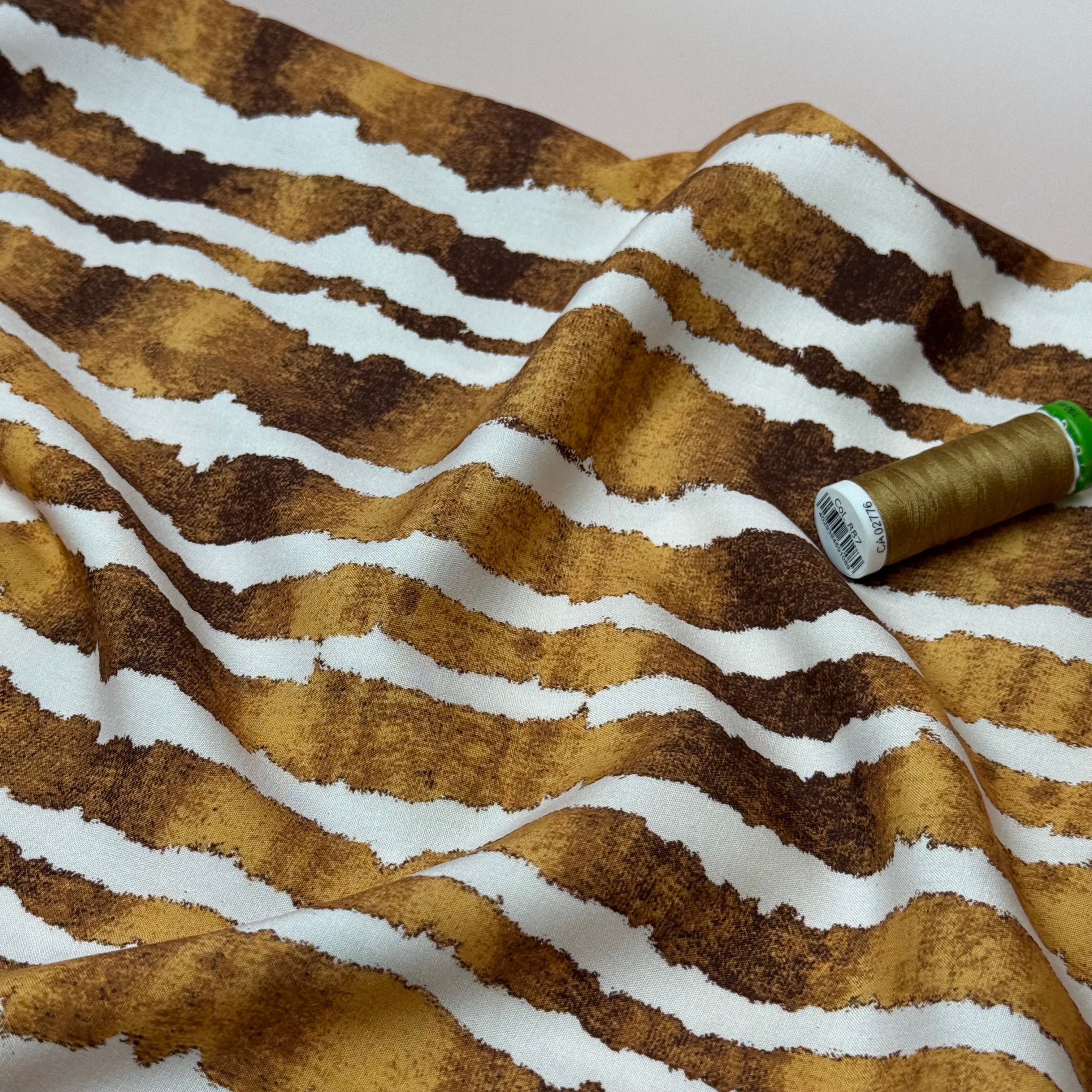 Hazy Stripes Viscose Poplin Fabric