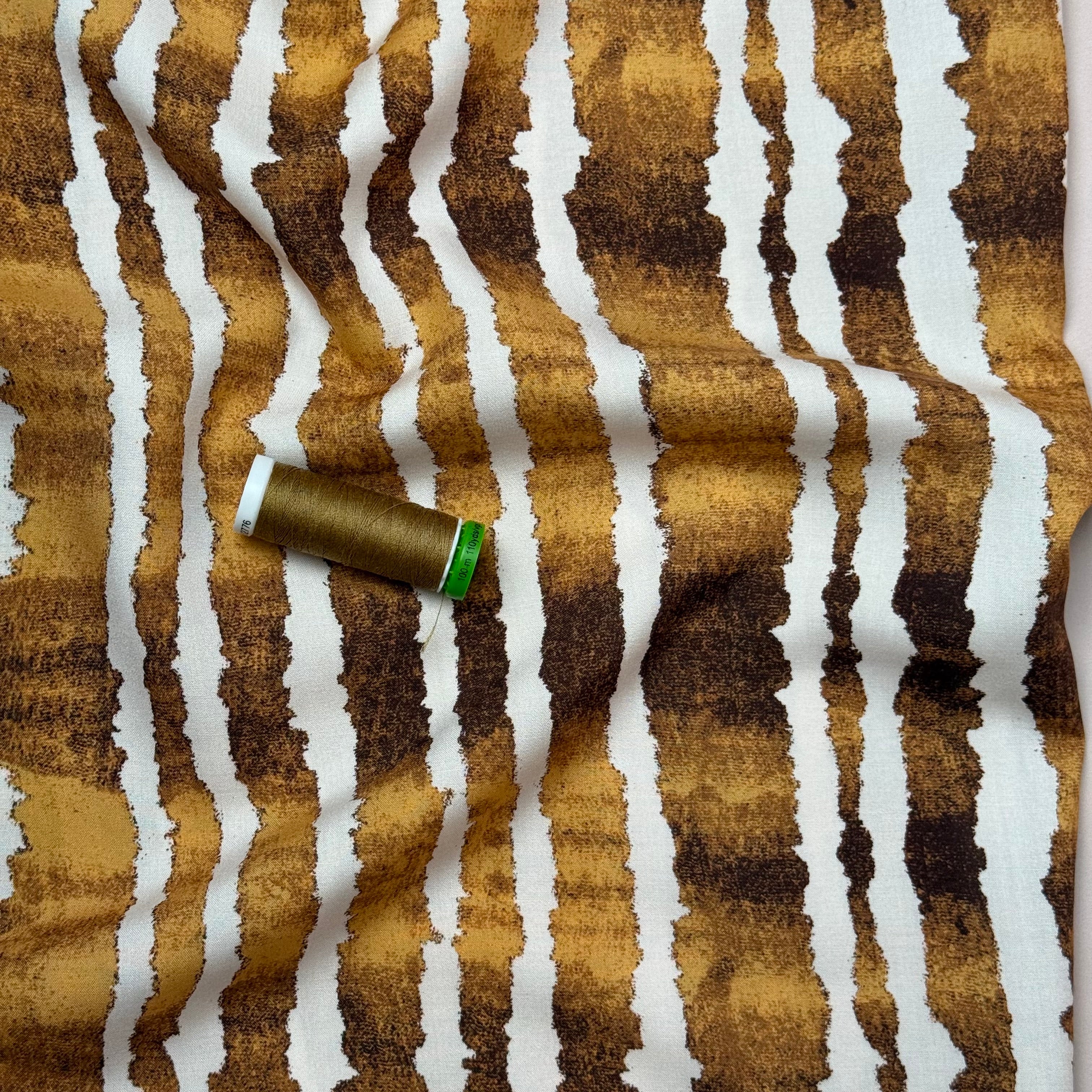 Hazy Stripes Viscose Poplin Fabric