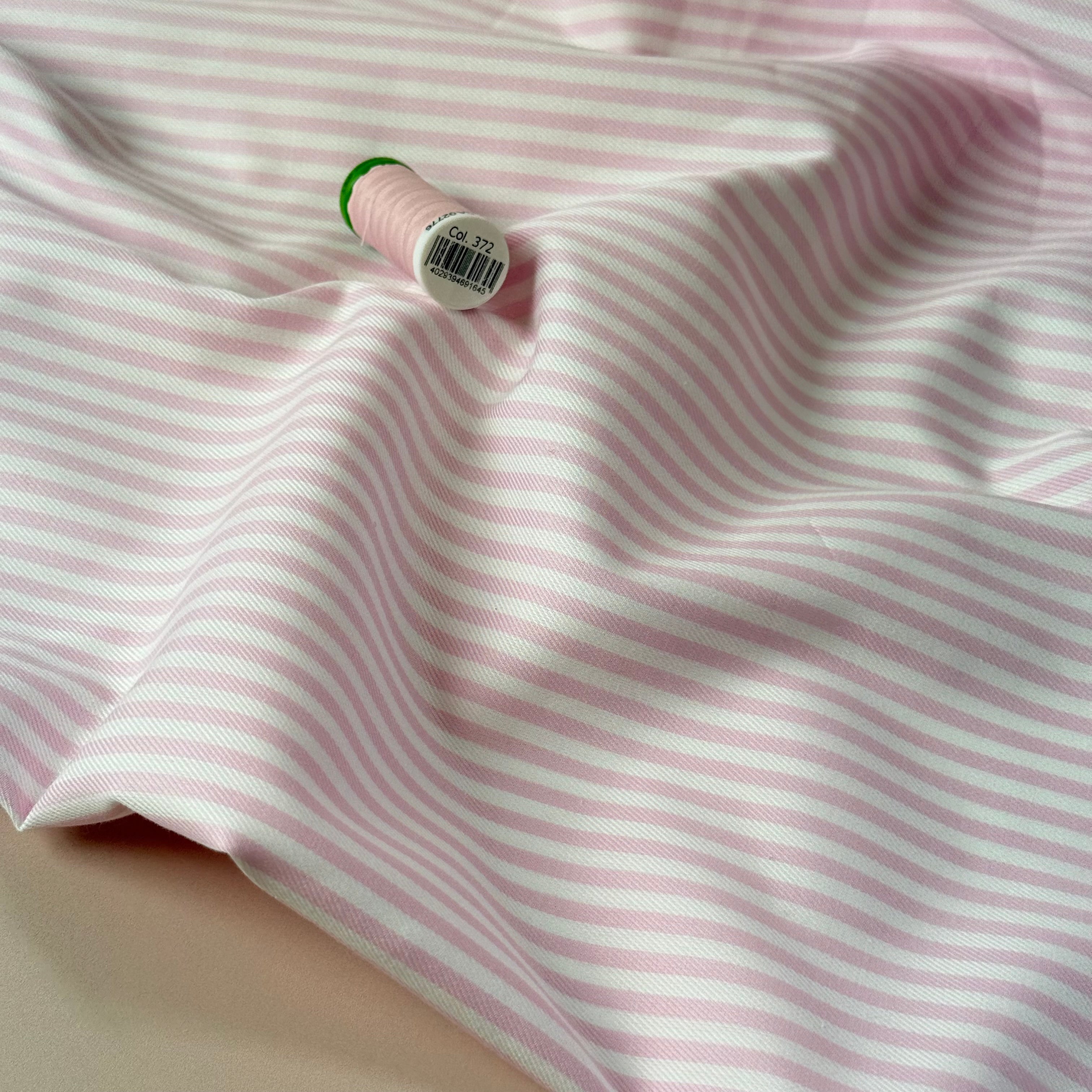 Deadstock - Summer Stripes Pink Yarn Dyed Cotton Twill